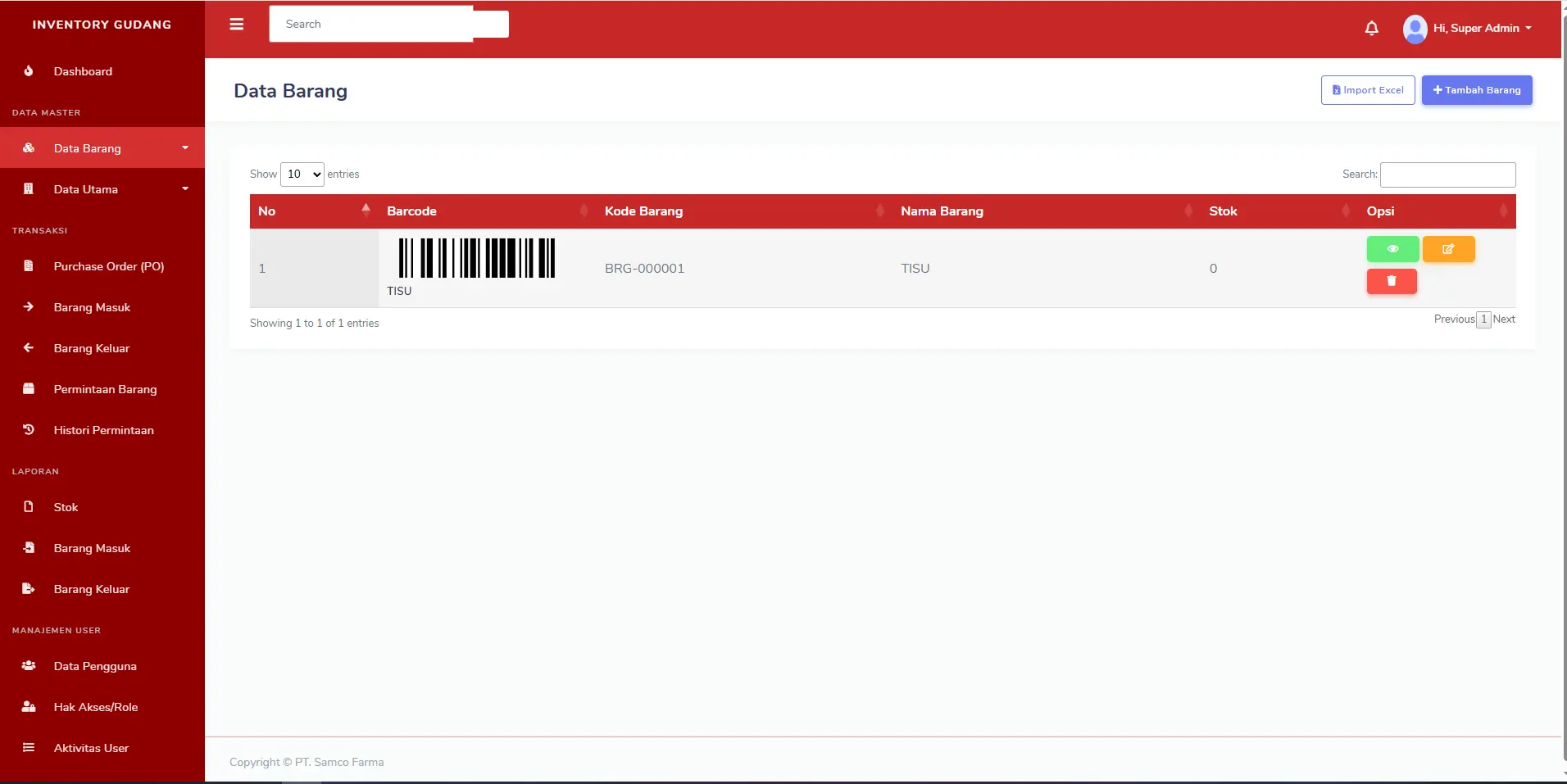 Samco Warehouse Management